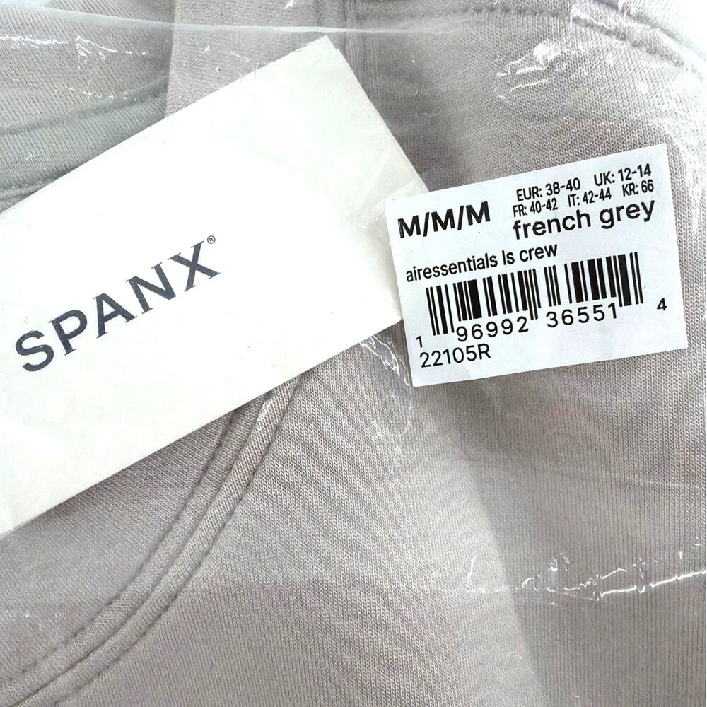 SPANX Air Essentials Women's French Gray Relaxed Long Sleeve Top Size M - Picture 4 of 10